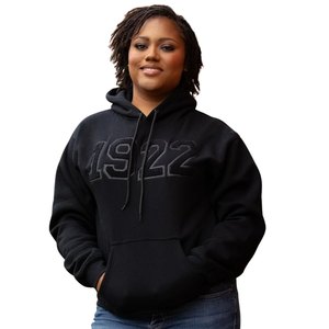 Sudadera con Capucha Unisex 1922 All Black con Brillo, Sudadera de la Hermandad Griega, Estilo Casual Urbano, Comodidad Premium - Product Image 3