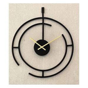 Modern Minimalist Black Metal Wall <b>Clock</b> with Gold Hands Contemporary Geometric Silent Wall <b>Clock</b> for Living Room Office & Home - Product Image 1