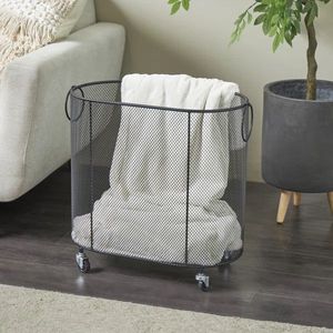 Decorative Wire Iron Laundry <b>Basket</b> For Breathable Laundry <b>Storage</b> And Modern Home Decor - Product Image 3