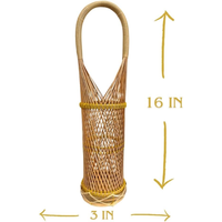 Porte-bouteille de vin en bambou, fait main, rustique, minimaliste, biodégradable/durable