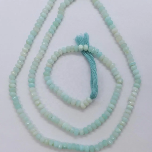 Piedras preciosas de ópalo peruano azul natural de la mejor calidad, Rondelle facetado, hebras de cuentas al por mayor, compre en línea ahora de un proveedor de joyería - Product Image 4