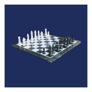 Juego de mesa de Ajedrez de granito de mármol verde hecho a mano, juego de monedas de Ajedrez de piedra para interiores, juego para niños del mayor exportador - Product Image 1