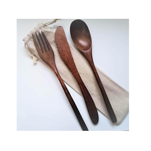 Ensemble de couverts classiques en bois pour table à manger et décoration de cuisine, outils à salade en bois, designs multicolores - Product Image 3