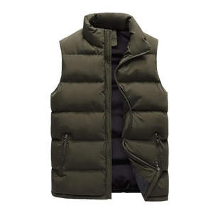 Men Sleeveless Down <b>Vest</b> Jacket Lightweight Winter Warm Polyester Casual <b>Black</b> OEM Wholesale - Product Image 4