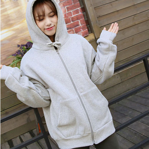 Sudadera Unisex con Capucha y Cremallera, Color Verde Menta, de Forro Polar de Poliéster, Corte Regular, Transpirable, Diseño Casual con Bolsillos, Tejido de Color Sólido - Product Image 3