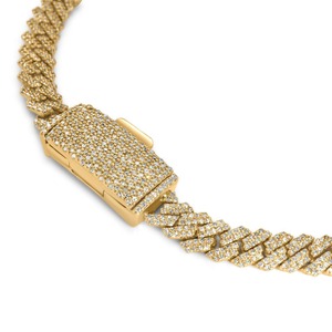 Bracelet chaîne en argent 925 plaqué rhodium avec maillons en forme de fleur de cristal, serti de moissanite, unisexe, à porter au quotidien - Product Image 5