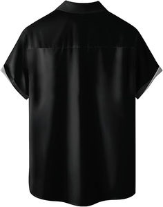 Camisas Hawaianas Personalizadas al por Mayor para Hombre, Estilo Vintage, Casuales de Playa, de Algodón, con Estampado Digital, Sólidas, Antiarrugas, de Secado Rápido, Transpirables, con Cuello en V - Product Image 2