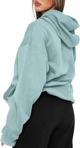 Sweat à capuche tricoté pour femme, coupe confortable, en polaire douce et chaude, texture lisse, style streetwear, usage quotidien, extérieur, 360g, extensible et doux - Product Image 5