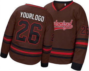 Maillot de hockey sur glace personnalisé en gros, séchage rapide, nom et numéro d'équipe personnalisés, vêtements de sport respirants, maillot de sport pour hommes de haute qualité - Product Image 1