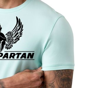 Camiseta deportiva con estampado gráfico verde menta para hombre, cuello redondo, manga corta, atlética, para gimnasio, entrenamiento, ropa deportiva informal, ropa deportiva - Product Image 5