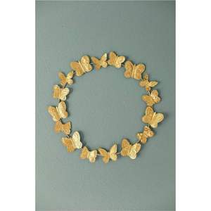 Modern Metal Poinsettia Wreath Handmade Iron Silver Gold Leaf Garland Hoop Christmas Front Door Wall Decor <b>Sign</b> - Product Image 3