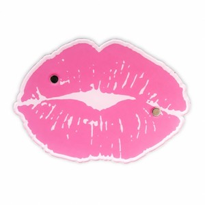Palette à cils en acrylique en forme de lèvres, durable, avec logo personnalisé, instrument de beauté, rose, organisateur d'extensions de cils - Product Image 1