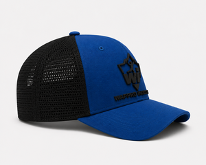 Casquette Trucker Unisexe Bleue en Maille Réglable à 6 Panneaux avec Logo en Caoutchouc en Relief sur le Panneau Avant – Style Décontracté Printemps-Été - Product Image 4