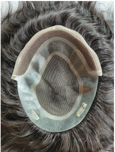 GH-M12 Prótesis Capilar Masculina de Cabello Virgen Remy Indio, Base de Mono Lace y PU, Nudos Invisibles, Liso Suelto, Densidad 80%-120%, Estilo Bengala Occidental - Product Image 5