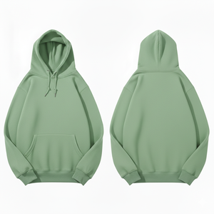 Sweat à capuche unisexe coupe ample en molleton 100% coton avec poche kangourou et cordon de serrage réglable, écologique, pour l'hiver - Product Image 2