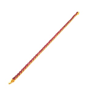 <b>Ruby</b> <b>Bracelet</b> 925 Sterling Silver 14K Gold Plated July Birthstone Bestseller Gold Jewelry Gift For Women - Product Image 4