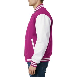 Blouson universitaire unisexe personnalisé, chaud, pour l'automne, style baseball, manches en polyester, broderie frontale, streetwear pour lycée - Product Image 5
