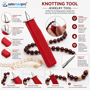 Outil de nouage en plastique rouge pour la fabrication de bijoux, outil de perlage et de chaînage pour la création de bijoux Zetomed Pro - Product Image 3