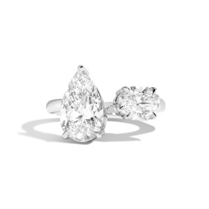 Anillo de Compromiso Ovalado Sin Rieles, Oro Sólido de 14K, Diamante Corte Pera, Certificado IGI, Regalo de Lujo para Aniversario, Boda o Fiesta - Product Image 4