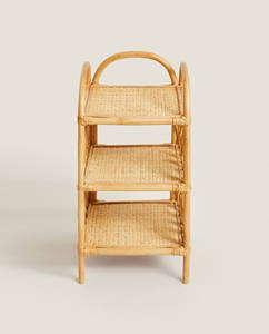 Étagère en rotin faite à la main de qualité supérieure, étagère de rangement portable, respectueuse de l'environnement, meubles décoratifs pour la salle de bain - Product Image 4