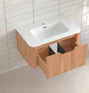 โต๊ะเครื่องแป้งไม้ลอยตัวพร้อมรางเก็บเครื่องประดับในตัว - Product Image 1