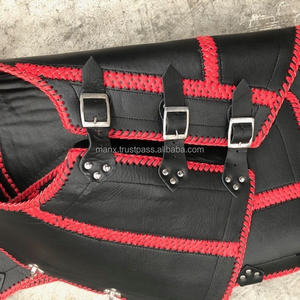 Gilet de moto en cuir épais respirant et écologique avec couleur personnalisée et service OEM Fermeture à ceinture - Product Image 5