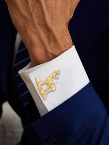 Mancuernillas de Lujo con Diseño de Ciervo Chapadas en Oro para Hombre, Accesorios para Camisa Formal, Regalo de Boda o Negocios, Juego de Mancuernillas con Diseño Animal - Product Image 1