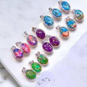 Colgante de Turquesa Natural con Piedra Preciosa y Plata 925, Precio al por Mayor - Product Image 3