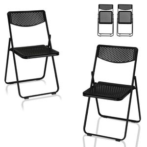 Set di 4 Sedie Leggere e Portatili per Eventi - Sedute Pieghevoli in Plastica Impilabili per Uso Commerciale, Interno/Esterno, Eventi Domestici - Product Image 2