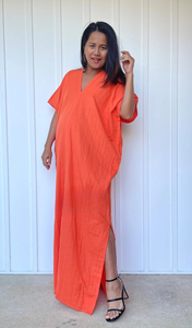 Double Gauze Cotton <b>Kaftan</b> Dress Boho <b>Kaftan</b> Relaxed Fit Summer Dress Beach Cover Up Vacation Wear Loose Fit At Cheap Price - Product Image 3