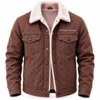 Veste en jean premium pour homme à col rabattable, doublée polaire pour l'hiver, style camionneur, écologique, personnalisable par le fabricant