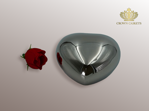 Urna Funeraria en Forma de Corazón en Verde Oscuro con Banda Plateada y Soporte Metálico, Urna para Cenizas de Adultos, Recuerdo Clásico - Product Image 2