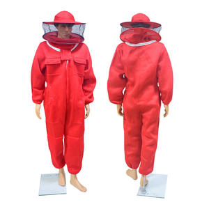 Traje de Apicultura Rojo con Velo de Malla, Mangas Holgadas de Poliéster para Apicultores - Product Image 1