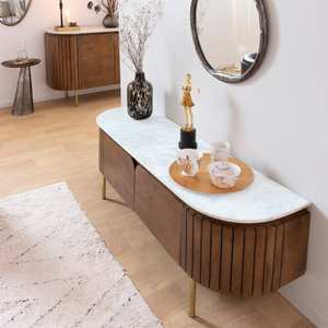 Soporte para TV Vandana Cresta Zentrix en madera de mango y mármol Siena - Product Image 5