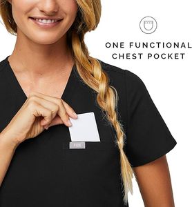 เสื้อสครับและชุดสครับสำหรับผู้หญิง — ทรงคลาสสิก, มีกระเป๋า 1 ช่อง, ยืดได้ 4 ทิศทาง, ป้องกันรอยยับ - Product Image 6