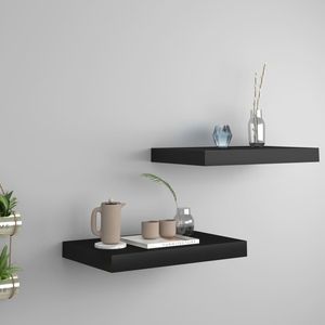 Ensemble de 2 étagères murales en MDF et métal noir en forme de nid d'abeille, taille moyenne - Product Image 1