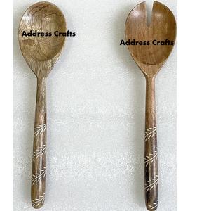 Natural Polished <b>Wooden</b> <b>Salad</b> <b>Servers</b> Spoon And Fork Set Of 2 Piece for Kitchenware Hotel ware Cutlery <b>Wooden</b> <b>Salad</b> <b>Server</b> Set - Product Image 1