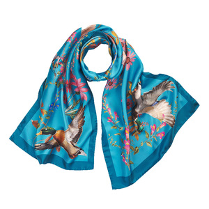 Élégant foulard en soie pour femme, léger, toucher satiné, imprimé, châle de luxe pour toutes les saisons, cadeau idéal - Product Image 2
