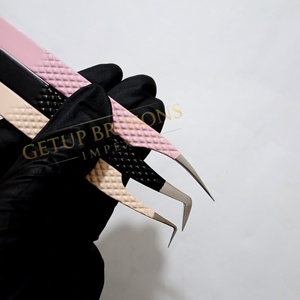 แหนบดึงขนตาปลายเรียว 90/boot/Dolphin Smooth/Fiber Tip สแตนเลสสตีล ความแม่นยำสูง สีชมพู/นู้ด/ขาว ลายหมีและพระจันทร์ - Product Image 5