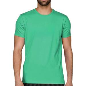 Camiseta de Algodón Azul Marino para Hombre, Manga Corta, Cuello Redondo, Corte Regular, Color Sólido, Tejido Jersey - Product Image 3