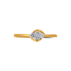 Trendy Rose Gold Open Band Ring, Diamond <b>Studded</b> Leaf Motif, 0.35 Carat Total Diamond Weight, Wholesale Fashion Jewelry - Product Image 3