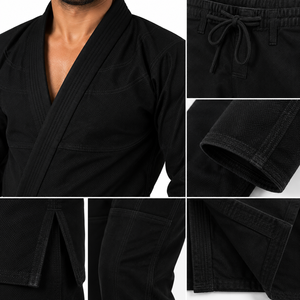 Traje de BJJ ligero diseñado para entrenamiento diario con costuras resistentes, ajuste flexible, control de humedad y comodidad duradera OEM - Product Image 5