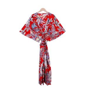 Magnifique robe longue indienne style kaftan, imprimée au bloc, taille naturelle, lavable, écologique, pour femme, idéale pour les fêtes - Product Image 1