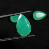 Chrysoprase naturel australien en vrac, facetté, forme poire, vert, qualité supérieure, cabochons non montés 14x9x5 16x10x5 MM, certifié par un tiers