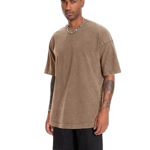 เสื้อยืดผู้ชายลายกราฟิกสไตล์วินเทจทรงโอเวอร์ไซส์ผ้าฝ้าย ล้างสีแบบแอซิดวอช สตรีทแวร์ รับทำโลโก้ตามสั่ง ขายส่งเสื้อยืด OEM - Product Image 4