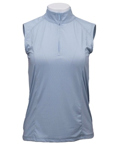 เสื้อขี่ม้าแขนกุดสำหรับผู้หญิง มีซิป สีฟ้าอ่อน ผ้าถักระบายอากาศได้ดี - Product Image 1