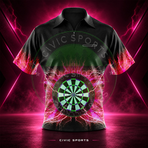 Vêtements de sport d'équipe personnalisés, maillots de fléchettes, uniformes d'équipe de bowling et de fléchettes, chemises personnalisées avec logo imprimé par transfert thermique - Product Image 2