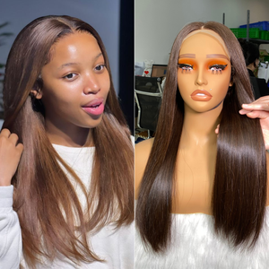 Hueso recto HD para peluca Frontal de encaje con extremos gruesos Extensiones de cabello virgen 100% Color personalizable Precio de longitud completa - Product Image 6