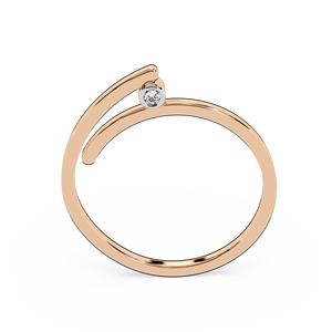 Anillo de Diamante Cultivado en Laboratorio con Corte Redondo de Oro de 10K, Certificado por IGI, para Compromiso, Promesa o Aniversario - Product Image 3