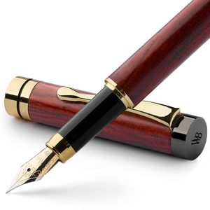 Ensemble de stylos plume en acier inoxydable faits à la main pour cadeaux d'affaires, usage au bureau, pointe extra fine, cadeau unisexe, iridium doré allemand - Product Image 1